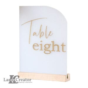 Acrylic Table number Wooden Base