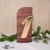 Elegant Wooden with Mirror Acrylic Table Number