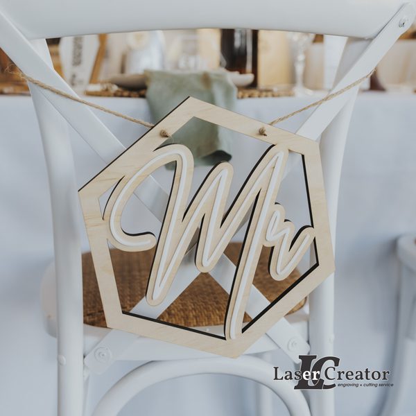 Mr and Mrs Chair Sign | Bride Groom Signage