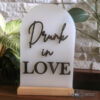 Love is Intoxicating | Drunk in Love | Let's Drink | Open Bar - Bar Sign