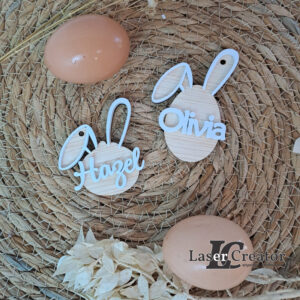 Easter egg and Easter Bunny Tags Personalised