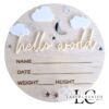 New Born Announcement Plaque | Stars, Moon & Clouds Design